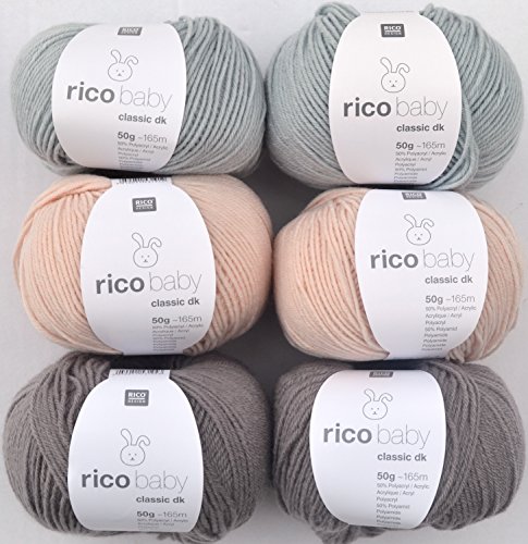 Woll-Set-Babywolle-Rico-Baby-Classic-6x50g-5-weiche-Wolle-zum-Stricken-und-Hkeln-0